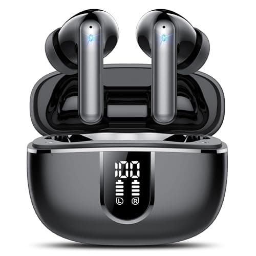 Wireless Earbuds, Bluetooth Earbuds 5.3, 50H Playtime LED Display Deep Bass Ear Buds with 4 ENC Noise Cancelling Mic, IP7 Waterproof in-Ear Earphones for Phone Tablet Laptop Sports