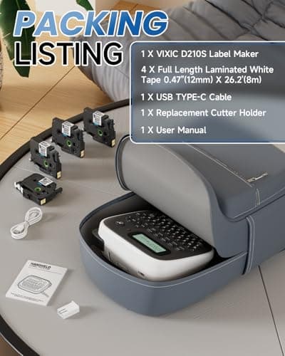 Vixic Label Maker Waterproof-Labels, Label Maker Machine with Tapes, D210S Portable Label Makers with Keyboard Powered by Type-C, Handheld Labeler Machine for School Office Organization 9