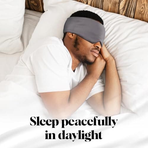Kitsch Satin Sleep Mask - Eye Masks for Sleep, Softer Than Silk Satin Sleeping Mask Blindfold and Sleep Masks for Women and Men, Eye Care Travel Essentials - Charcoal Black 5