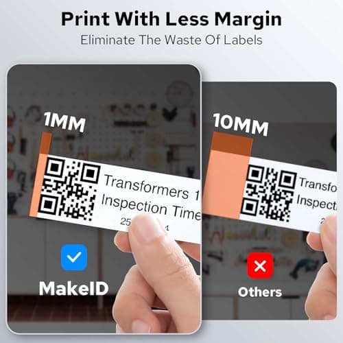 Makeid P31S Portable Industrial Label Printer, 1" Print Head with Bluetooth, Mobile/PC Software, with 0.75" x 19.68ft Label for Wire, Cable & Heat Shrink Tubes at Job Sites. 7