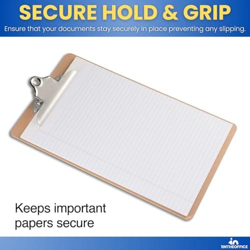 1InTheOffice Legal Size Clipboard, Heavy Duty Clipboard, Hardbound, Brown, 9x15.5 (3 Pack) 5
