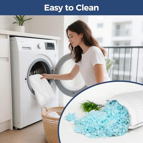 Mooppom Cooling Pillows for Sleeping, Shredded Memory Foam Cooling Pillow for Hot Sleepers, Cool Bed Pillows for Side Back Stomach Sleepers(Queen) 5