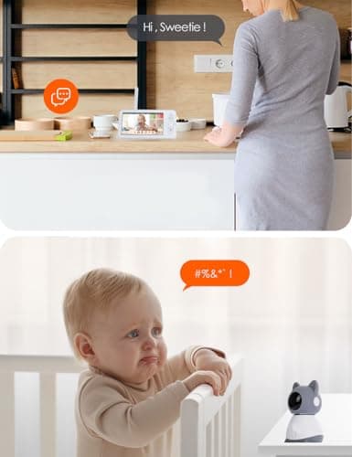 Yeluor 2K Baby Monitor, Baby Monitor with Camera and Audio, 5" Color Display, Infrared Night Vision, 2-Way Talk, Temperature & Sound Alarm, Cry & Motion Detection, Free Phone App 5