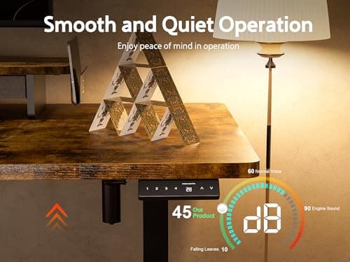 WALKINGDESK 48x24 Inches Electric Standing Desk with Drawer and Monitor Stand, Height Adjustable Stand up Desk for Home Office, Ergonomic Sit to Stand Table with Phone Holder, 3 Hooks, Rustic Brown 8