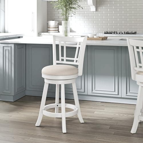 Hillsdale Fairfox 24.5" Wood Swivel Counter Height Stool, White 2