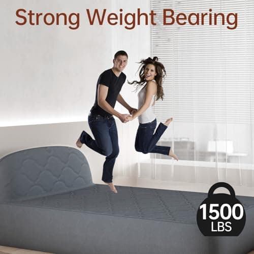 MIYUEXIN AirSlim Pro Series Luxury Air Mattress with Headboard 13" High Queen Mattress with Pump Portable Air Bed with Gray Cover 1500lb Weight Capacity for Family Guest Travel Camping 6