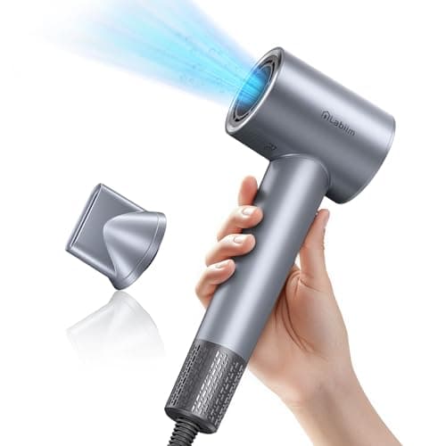 Labiim Hair Dryer, High-Speed Ionic Low Noise Blow Dryer with Brushless Motor for Fast Drying, Thermo-Control Quiet Compact Hair Blow Dryer, Hairdryer