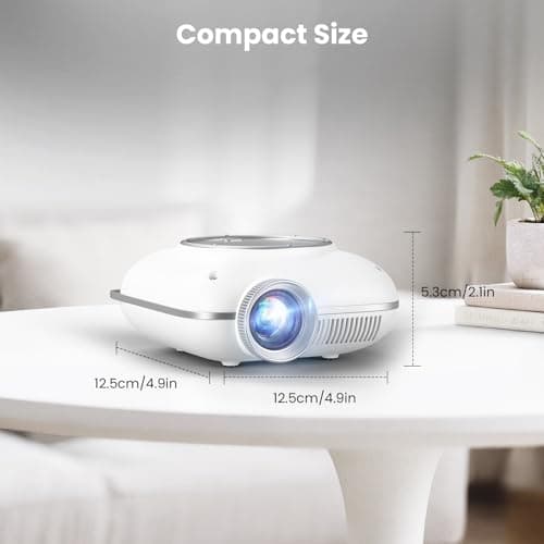 HOMPOW Mini Projector with Two -Way Bluetooth, Portable Projector for Home Theater Use, Support 1080P for Indoor/Outdoor, Movie Projector Compatible with HDMI, USB, Laptop, TV Stick (White) 8