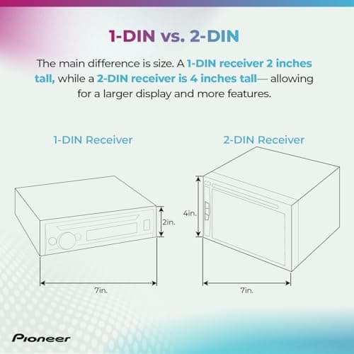 Pioneer DMH-241EX 6.2" Resistive Touchscreen, Double Din – Bluetooth, Backup Camera, AM/FM Radio, USB, FLAC Playback, Short Chassis, 13-Band EQ, 50W x 4 Output 6