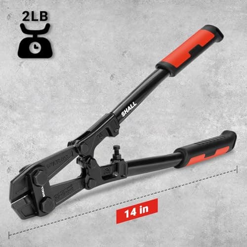 SHALL 14" Bolt Cutter Heavy Duty, Lock Cutter, Chain Cutter, Ergonomic Handle, More Efficient Leverage, for Cutting Locks, Chains & Iron Wire 6