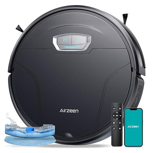 Airzeen Robot Vacuum Cleaner with 4500Pa Strong Suction, 3 in 1 Robot Vacuum and Mop, Carpet Auto-Boost, Self-Charging, 2.9”Slim Design, Remote/App/Alexa Control, Ideal for Pet Hair/Carpet/Hard Floor