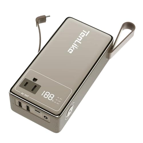 Portable Power Station 96.9Wh Power Bank for Camping Essentials Large Lithium Battery Small Electric Generator with 110V 120W AC Plug in Output 60W Type-C Laptop Home Backup Outdoor Emergency, Black