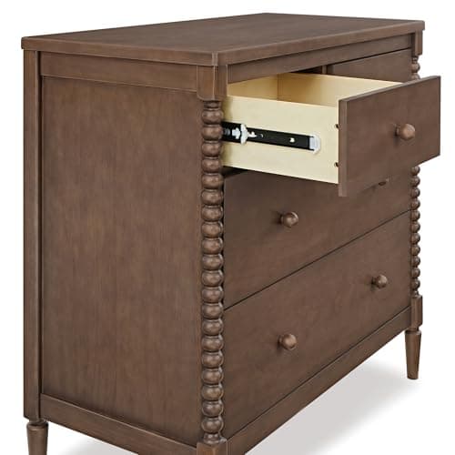 Delta Children Saint 4 Drawer Dresser with Changing Top and Interlocking Drawers, Teak Brown 11