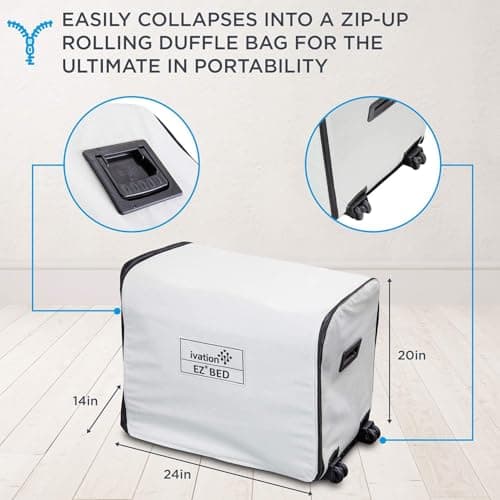 Ivation EZ®-Bed (Twin) Inflatable Air Mattress with Frame & Rolling Case, Built-in Deflate Defender™ Dual Pump Technology - 3 Min Self Inflate/Deflae Raised Blow up Bed on Legs, Premium Coil Design 6