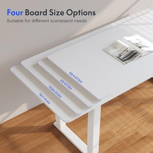 FLEXISPOT E6Q 4 Legs Standing Desk 71 x 32 Inch Adjustable Height Desk with Splice Board Home Office Sit Stand Up Desk, White Top + White Frame 5