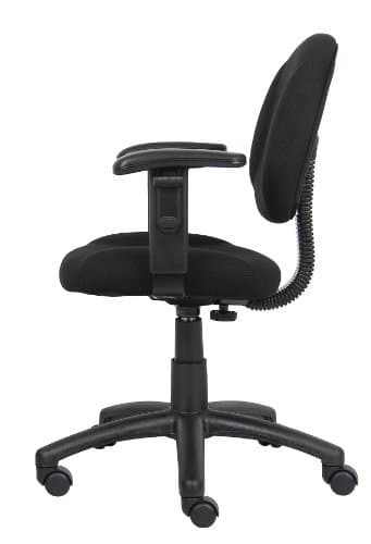 Boss Office Products B316-BK Perfect Posture Delux Fabric Task Chair with Adjustable Arms in Black, Low-Back 5