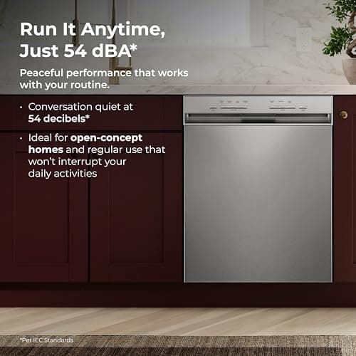 Kenmore 24" Premium Hybrid Tub Dishwasher - UltraWash, MoreSpace Adjustable Rack, High Temp & SmartWash - 12 Place Settings - 54 DBA - ENERGY STAR Certified - Fingerprint Resistant Stainless Steel 7