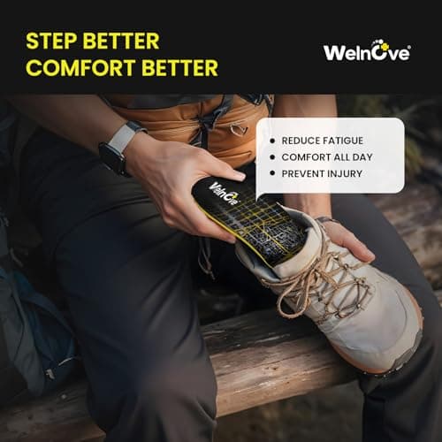 Running Sports Insoles Plantar Fasciitis - Welnove Athletic Inserts Arch Support for Flat Feet - Shock Absorption Insoles Foot Pain Fatigue Relief, Enhance Performance, Fit Most Shoes, Men Women (M) 4