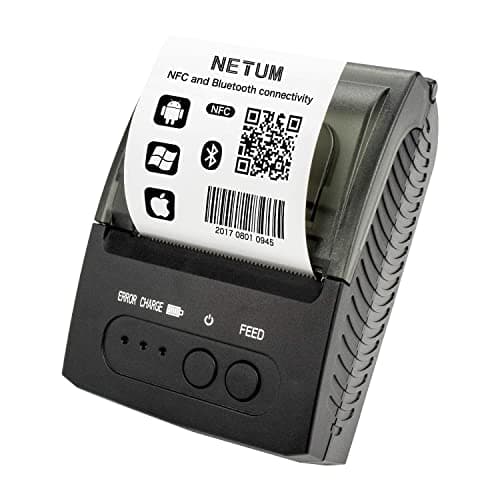NETUM Bluetooth Receipt Printer, Portable 58mm Mini Thermal Pos Printer, Compatible with Android/Windows