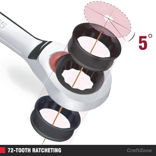 CRAFTZONE RATCHETING COMBINATION WRENCH SET SAE RATCHET WRENCH SET 6