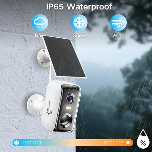 Security Cameras Wireless Outdoor, WIFI Cameras for Home Security with AI Motion Detection Spotlight Siren, Solar Panel Battery Powered, 2K Color Night Vision, 2-Way Talk, Waterproof, Cloud/SD Storage 7