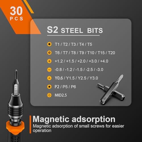 JOREST 40Pcs Small Precision Screwdriver Set (S2 Steel), Magnetic Screwdriver Set with Torx T5 T6 T8, Mini Repair Tool Kit for Macbook, Computer, Laptop, iPhone, PS4 PS5, Xbox, Switch, Glasses, Watch 6