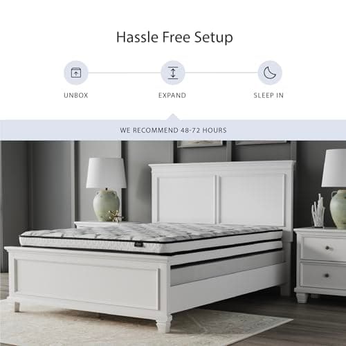 Signature Design by Ashley Queen Size Chime 8 Inch Medium Firm Innerspring Mattress with Pressure Relief Quilt Foam, Fiberglass Free, Mattress In A Box 8