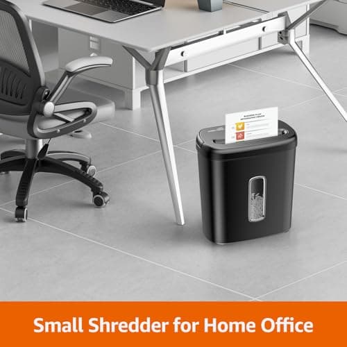 Amazon Basics 8-Sheet High Security Cross Cut Paper and Credit Card Shredder with P-4 Security, Auto Shut-off, Black 7