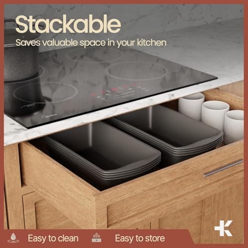 Loaf Pan Set 2-Piece - Deluxe Nonstick Carbon Steel Bakeware for Perfect Bread and Cakes – Dishwasher Safe, Premium Pans for Home Baking 7