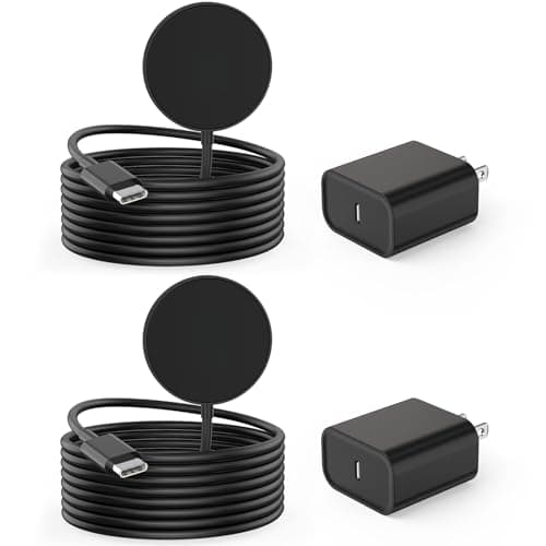 Compatible with iPhone 16 Magnetic Charger Fast Charging, 2Pack 6FT 15W Compatible with Magsafe Magnetic Wireless Charger & 20W Adapter Block Compatible with iPhone 16 15 14 13 12 11