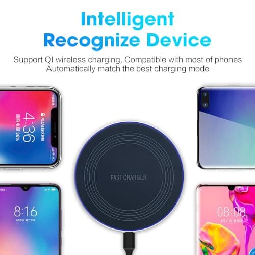 Wireless Charger, Charging Pad, 20W Wireless Phone Charger Compatible with Samsung Galaxy S24 S23 S22 S21 S20, Pixel 9//8/7/6, iPhone 16 15 14 13 12 11 6