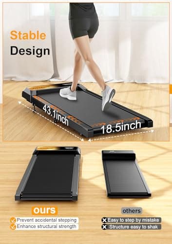 GKyet Walking Treadmill Pad with Incline,Walking 2.5HP for Home and Office, 265Lbs Weight Capacity,Treadmill with APP &Remote Control, LED Display, Yellow 6