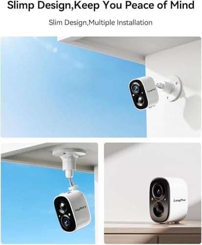 LongPlus Security Cameras Wireless Outdoor Camera Wireless Camera for Home Security, 2 Pack Battery Powered WiFi Cameras with AI Motion Detection, 2-Way Talk, Cloud/SD Storage (White 2pcs, X83) 8