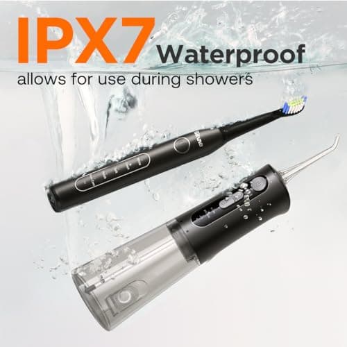 Water Flosser and Electric Toothbrush Combo - Cordless Water Flosser for Teeth - 5 Modes Sonic Electric Toothbrush, 3 Modes Portable Water Floss… 6