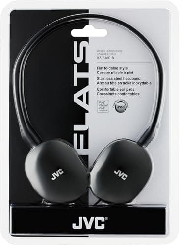 JVC Flats On-Ear Wired Headphones - Flat Foldable Design - 30mm Driver for Powerful Sound - Soft Ear-Pads for Comfort – Steel Headband - Lightweight & Portable - PC/Laptop/Gaming - 3.5mm Slim Plug 9