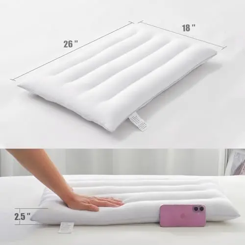 Suhedy Thin Pillow for Stomach and Back Sleeper Low Pillow Flat Bed Pillow Flat Design Pillows Ultra Slim 2.5 Inches Deeper Sleep (Pack of 1) 6
