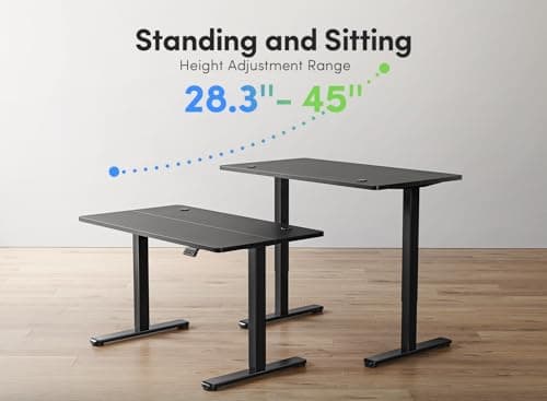FEZIBO Electric Standing Desk, 60 x 24 Inches Height Adjustable Stand up Desk, Sit Stand Home Office Desk, Computer Desk, Black 6