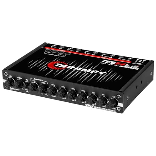 Taramps TEQ 7.4 Stereo 7-band Graphic Equalizer Car Audio Rca Input/Output, Auxiliary Gain, Fader Control 2 Input Channel 3 Output Channel, Blue LED Sound Equalizer 9