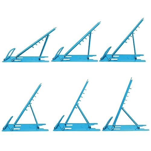 Honagu Small Book Stand Book Holder Metal Desk Stand for Reading Hands Free, Adjustable Cookbook Documents Holder, Portable for Music Books, Textbook, Recipe, Tablet, Ipad, Great Gifts (Sky Blue) 6