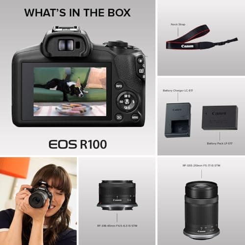 Canon EOS R100 Mirrorless Camera with 18-45mm and 55-210mm Lenses 8