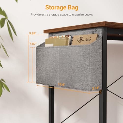 CubiCubi L Shaped Desk, 40 Inch Computer Desk with Reversible Storage Shelves Home Office Corner Desk Study Writing Table, Deep Brown 7