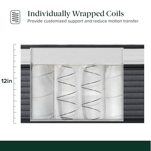 ZINUS 12 Inch True Support Hybrid Mattress [New Version], King, Fiberglass Free, Medium Feel, Motion Isolation, Certified Safe Foams & Fabric, Mattress in A Box 6