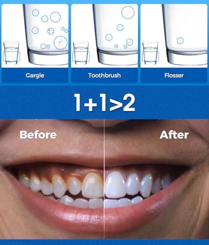 Electric Toothbrush and Water Flosser,600ML Oral Irrigator Water Flosser with 7 Jet Tips,10 Adjustable Pressure Settings,Sonic Electric Toothbrush with 2 Brush Heads,5 Modes(Black) 8