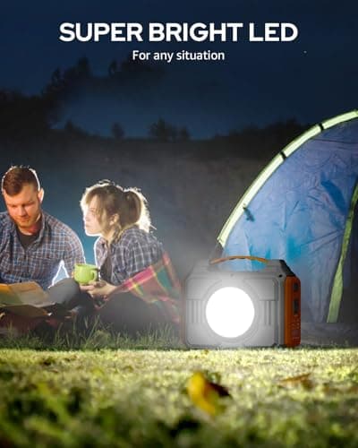 Apowking Portable Solar Powered Generator 300W Rated, with Solar Panels 40W Included, 220Wh Power Bank with AC Outlet 110V, and 10*DC Connectors, Pure Sine Wave for Home Use Camping Outdoor 6