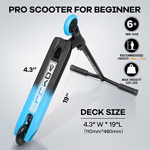 VOKUL Complete Pro Scooter for Kids Boys Girls Teens Up 6 Years - Freestyle Tricks Pro Stunt Scooter(Blue) 6