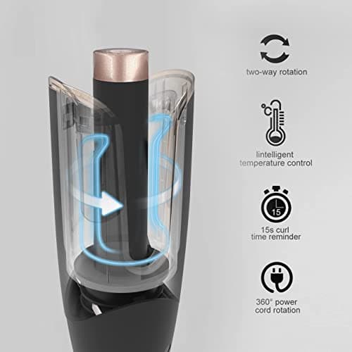 Automatic Hair Curling Iron, Rotating Curlers Iron with 1" Barrel Curls, Hair Curler Wand with 4 Temp & Dual Voltage, Anti-Scald, Auto Shut-Off 5