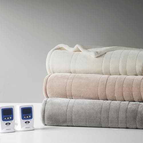 Beautyrest Heated Electric Blanket for Cold Weather, Fast Heating Wi-Fi Heated Blanket, Voice Command Alexa Compatible, Auto Shut Off, Virtually Zero EMF, 20 Heat Setting, UL Certified, King Ivory 7