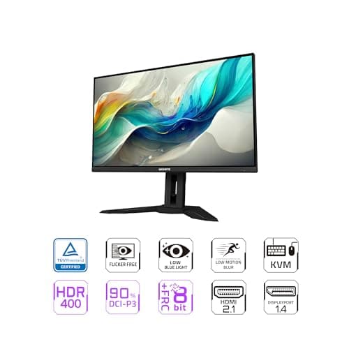 GIGABYTE M32U - 32" IPS Gaming Monitor - UHD 3840x2160-144Hz - 1ms MPRT - AMD FreeSync Premium Pro - Type C KVM - HDMI, DP, Type C - Height Adjustable - Black (M32U-SA) 2
