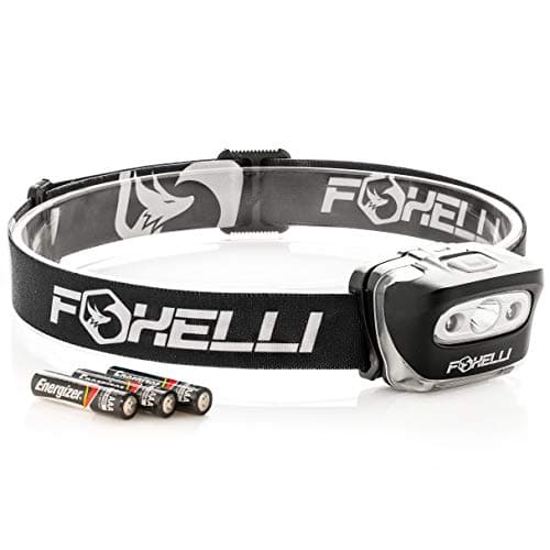 Foxelli LED Headlamp Flashlight for Adults & Kids, Running, Camping, Hiking Head Lamp with White & Red Light, Comfortable Headband, Lightweight & Waterproof, 3 AAA Batteries 7