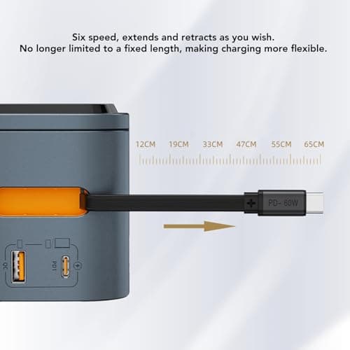 Sanpyl 6 in 1 Wireless Charging Station, GaN 80W Wireless Charging Cube with Retractable Cord Support Smartphones Headphones Charging (US Plug) 8